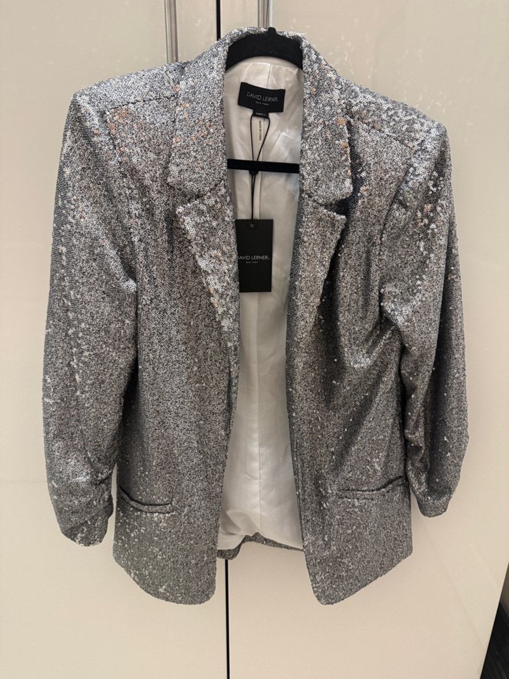 David Lerner Silver Sequin Blazer